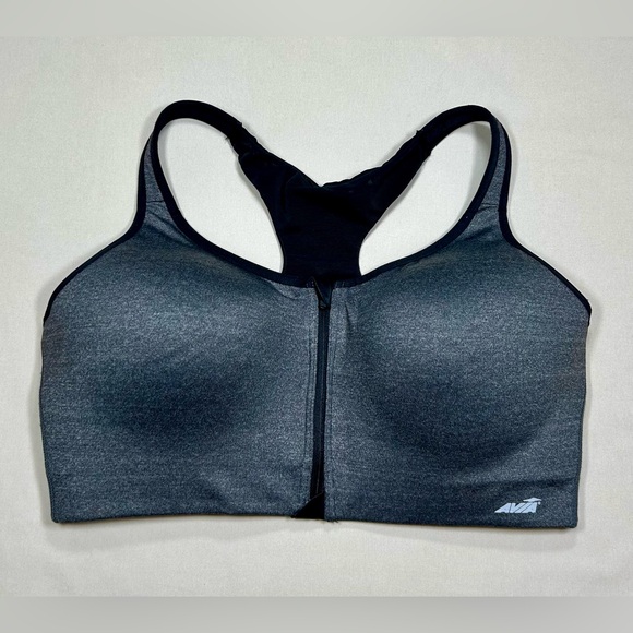 Avia Other - Avia Zip Up Sports High Intensity Full Coverage Bra Black Gray 38D